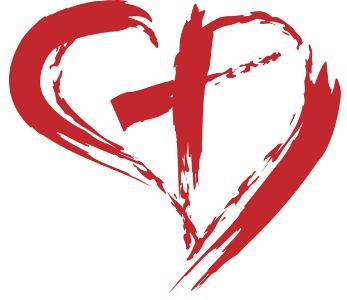Heart with cross inside clipart