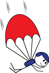 Parachutes clipart with people