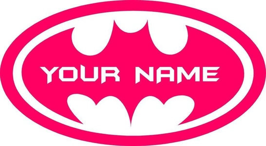 Chic Walls Removable Personalized Batman Logo Custom Name Text ...