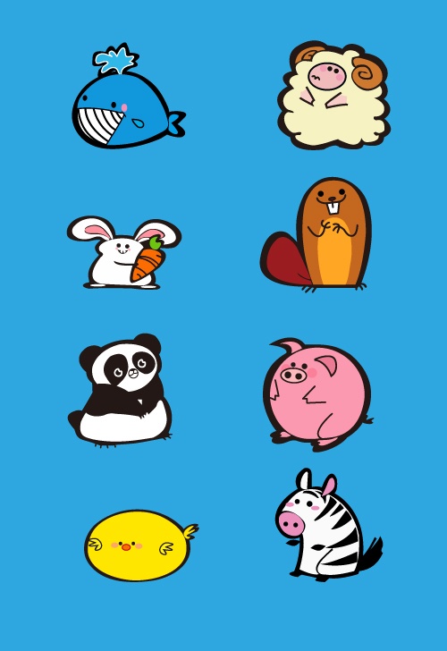 Funny animals cartoon design vectors - Vector Animal, Vector ...