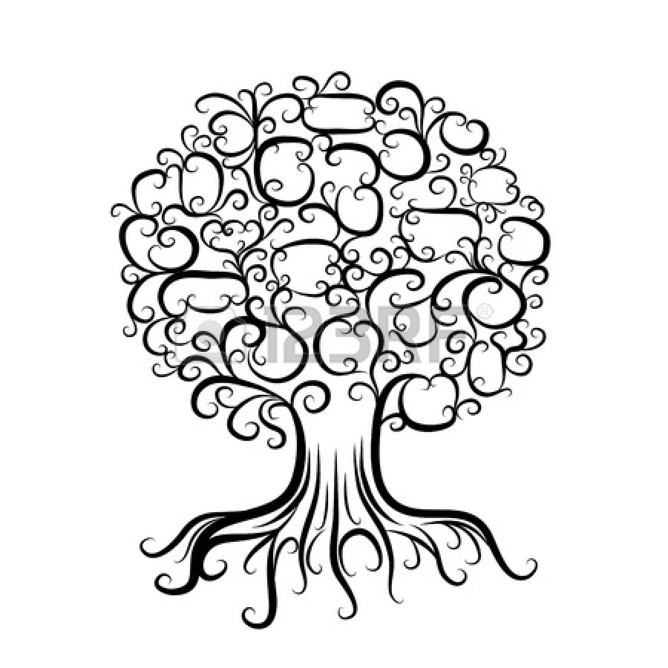 Oak Tree With Roots Clipart