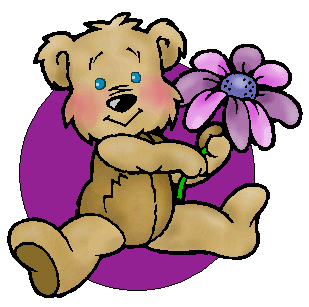 Teddy Bear Clip Art - Brown Teddy Bears on Purple
