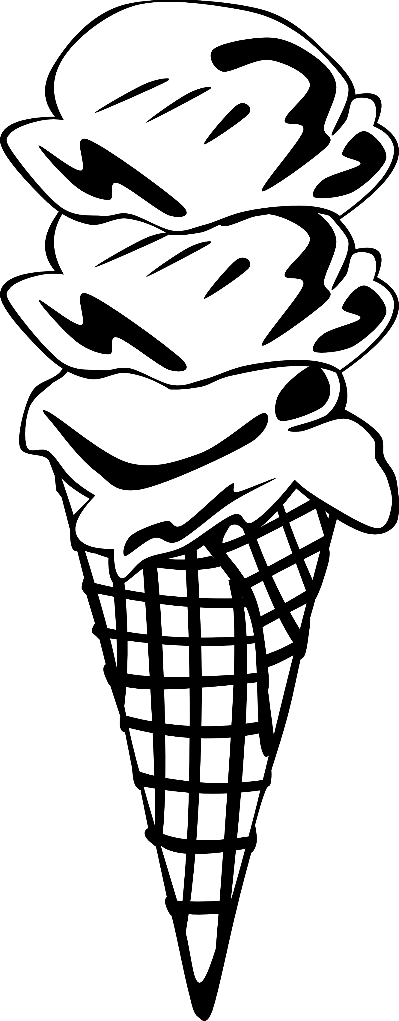 ice cream cone clipart black and white - photo #42