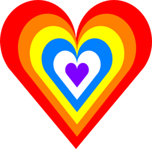 Rainbow Heart clip art - vector clip art online, royalty free ...