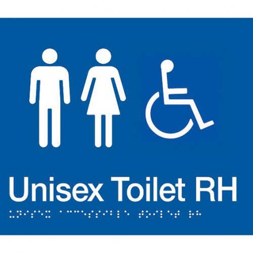 TTSM SIGN UNISEX DISABLED TOILET RH TRANSFER WHT/BLU ...