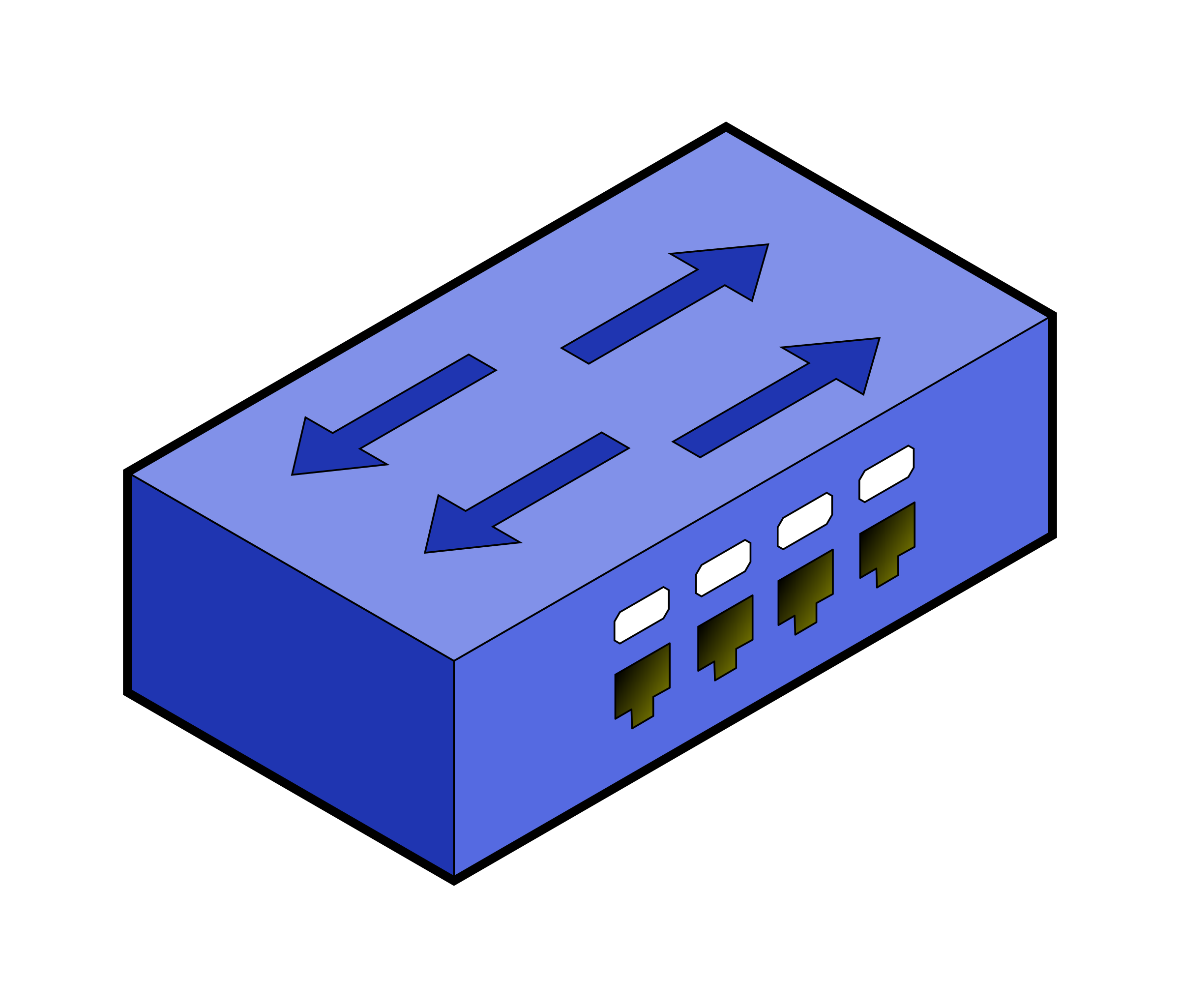 Clipart - isometric switch with border