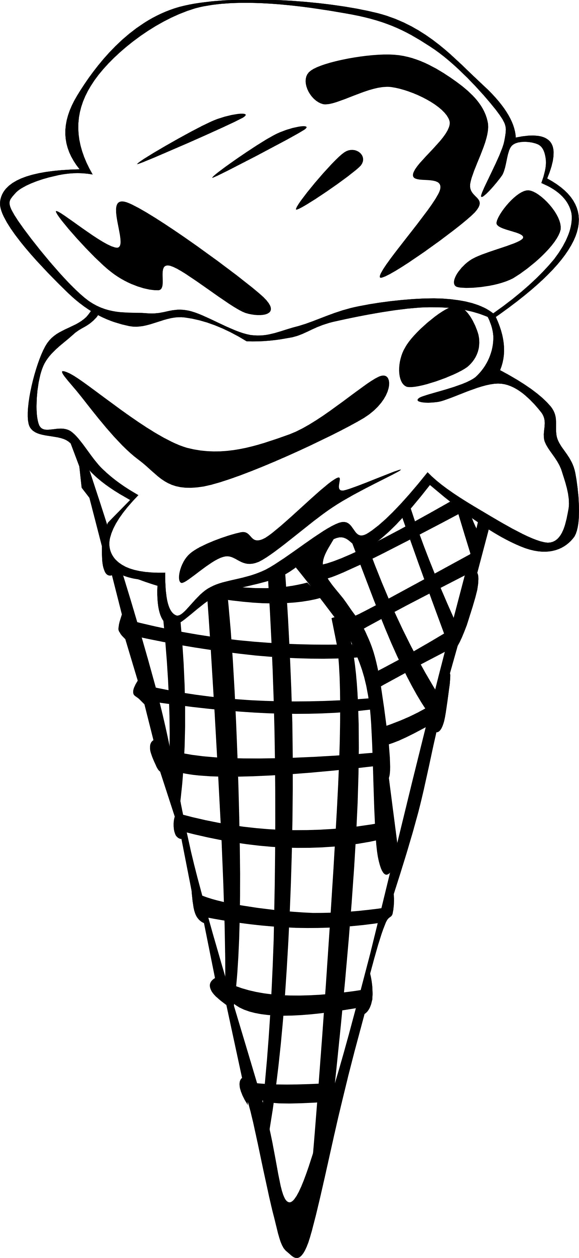 ice cream cone clipart black and white - photo #25