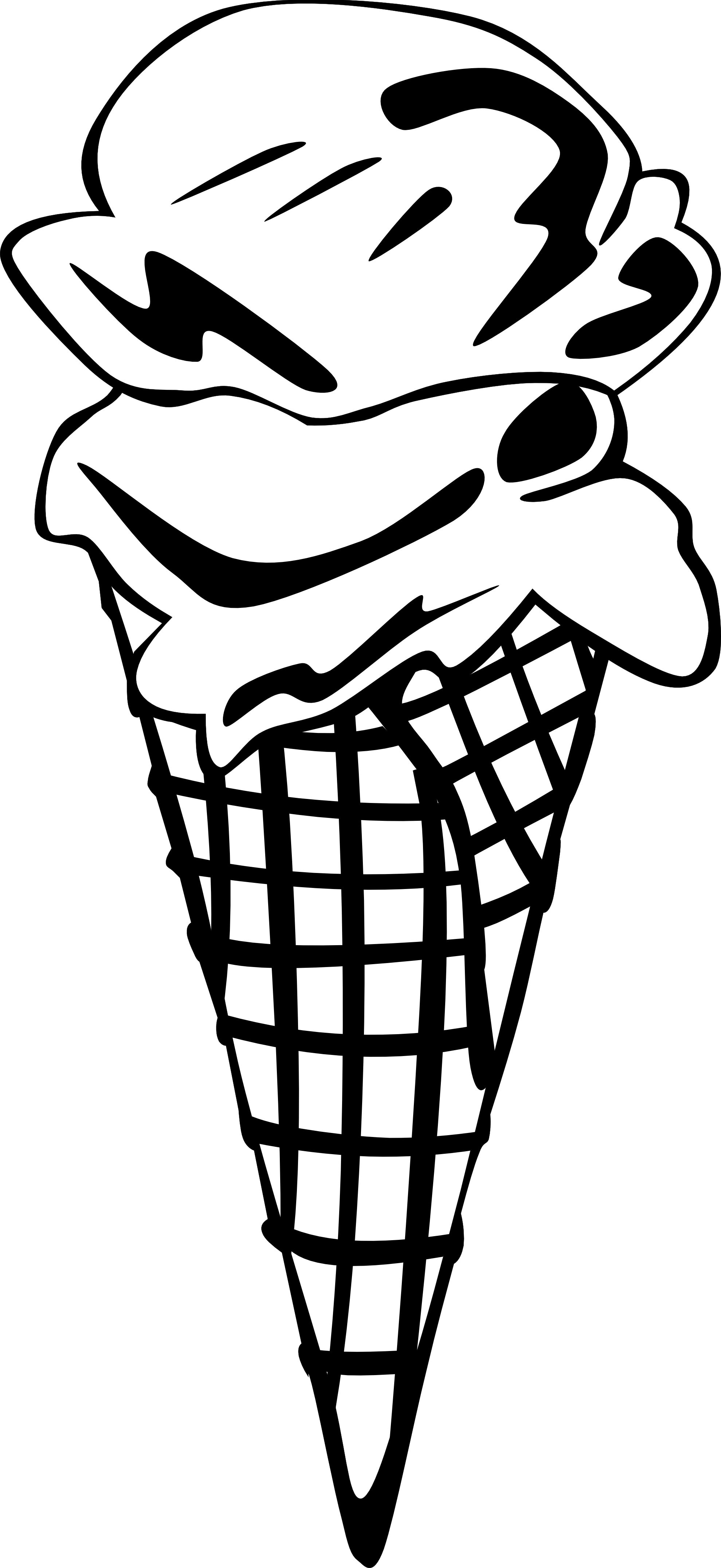 Clipart of ice cream black and white