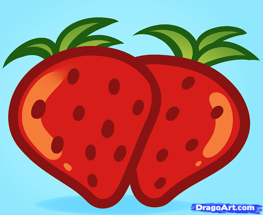 How to Draw Strawberries for Kids, Step by Step, Food, Pop Culture ...