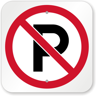 No Parking Symbol Sign - Parking Not Allowed Here, SKU: K-