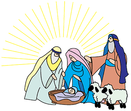 Clip Art Of Stable And Baby Jesus At Christmas - ClipArt Best