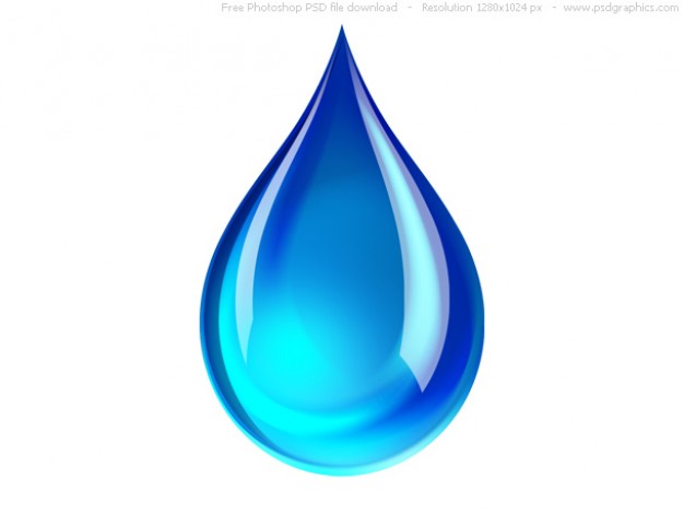 PSD blue water droplet icon PSD file | Free Download
