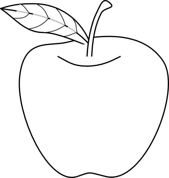 apple clipart black and white free - photo #5