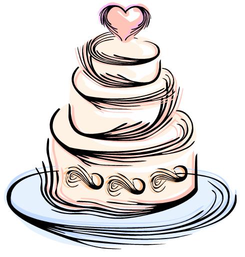 free clip art black and white cake - photo #14