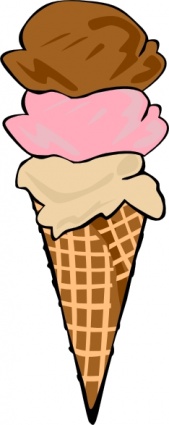 Ice Cream Cone (3 Scoop) clip art - Download free Other vectors