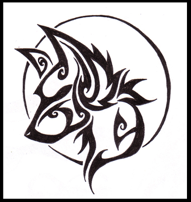 Flame Wolf Tattoo Design by WildSpiritWolf