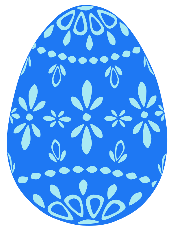 Clipart - Blue Lace Easter Egg