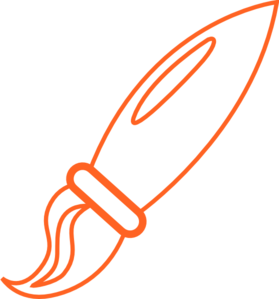 Paintbrush Orange White clip art - vector clip art online, royalty ...