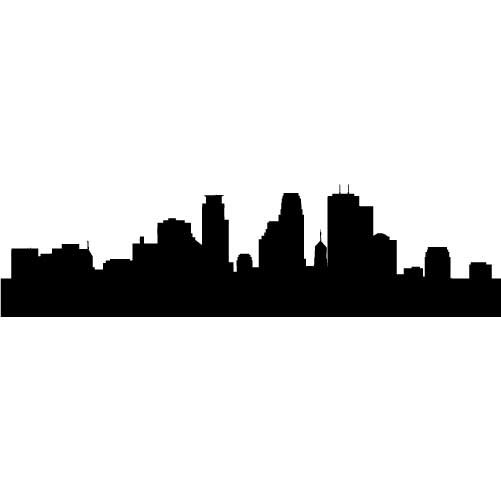 Minneapolis Skyline Silhouette LARGE Vinyl Wall by wallstickz ClipArt