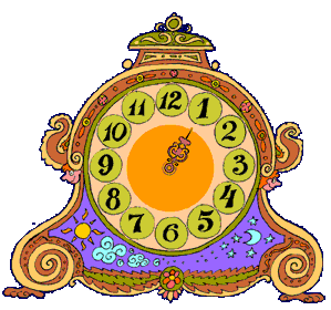 Alarm clock, coo coo clock and grandfather clock animations