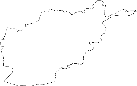 Blank Outline Map of Afghanistan