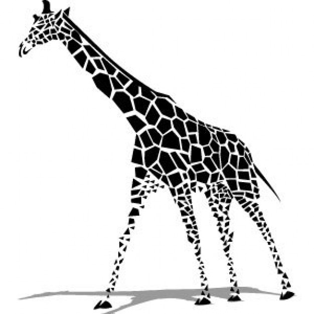 Giraffe black&white Vector Free Vector
