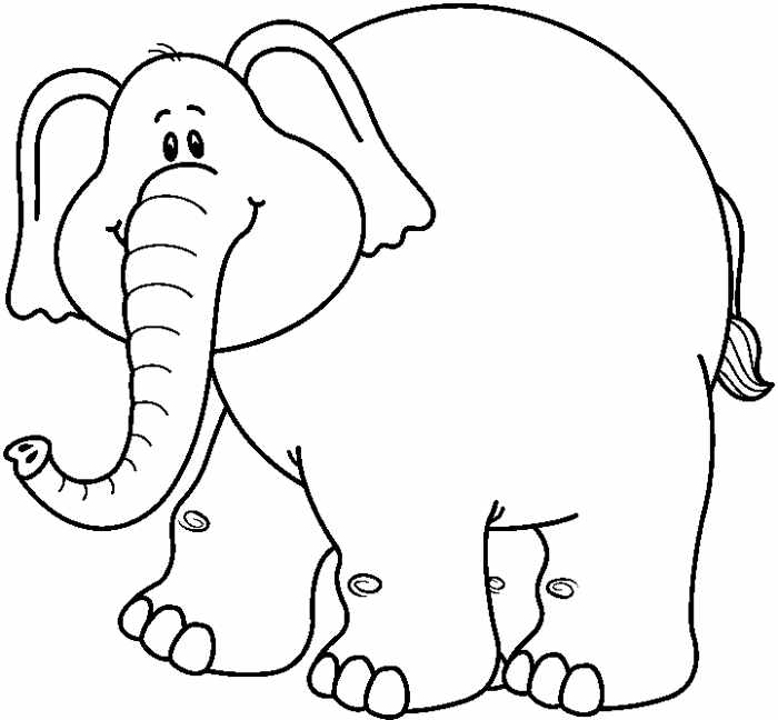 Cute Elephant Clipart Black And White - Free ...