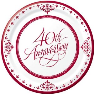 Amazon.com: Ruby 40th Anniversary Dinner Plates 18ct: Toys & Games