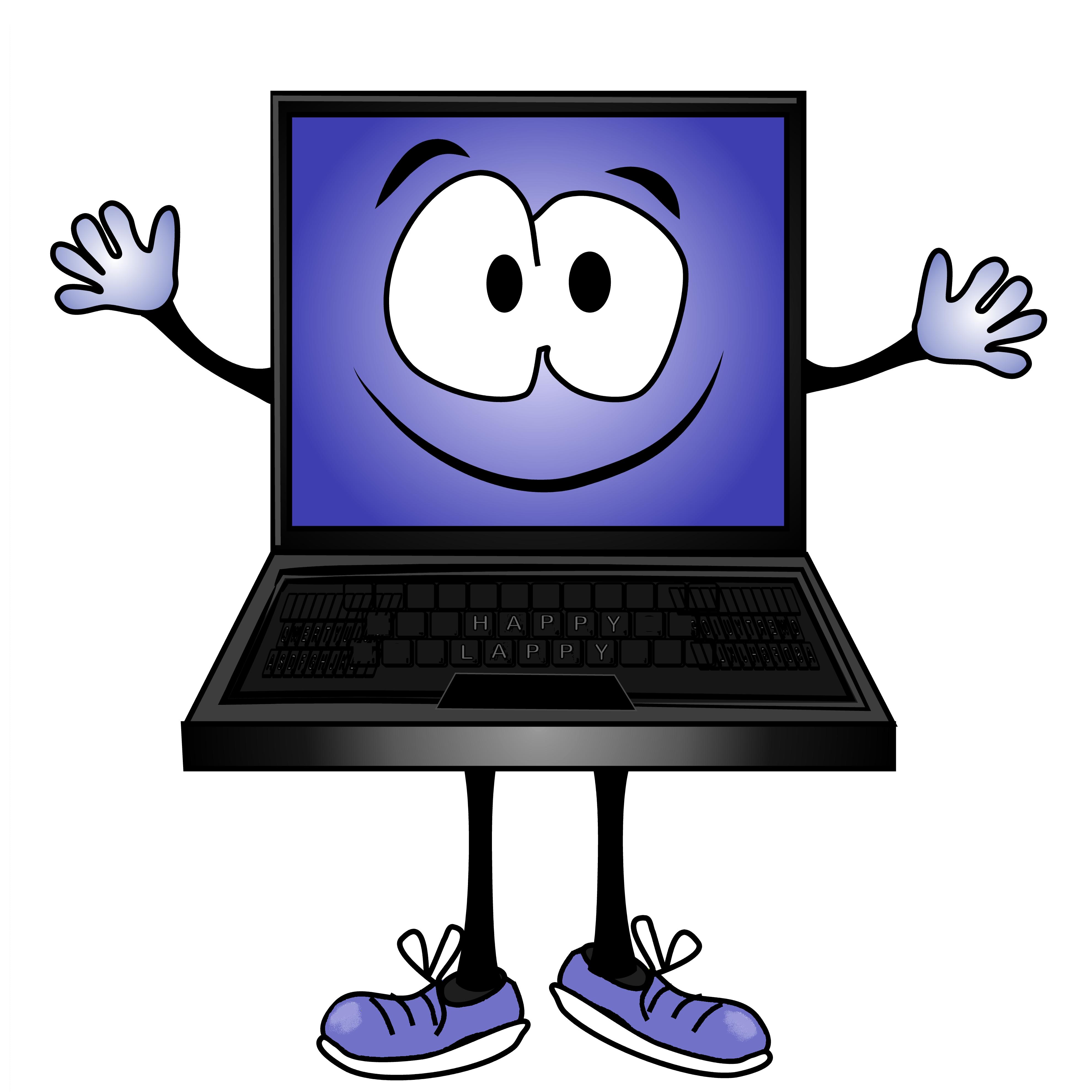 Happy computer clipart