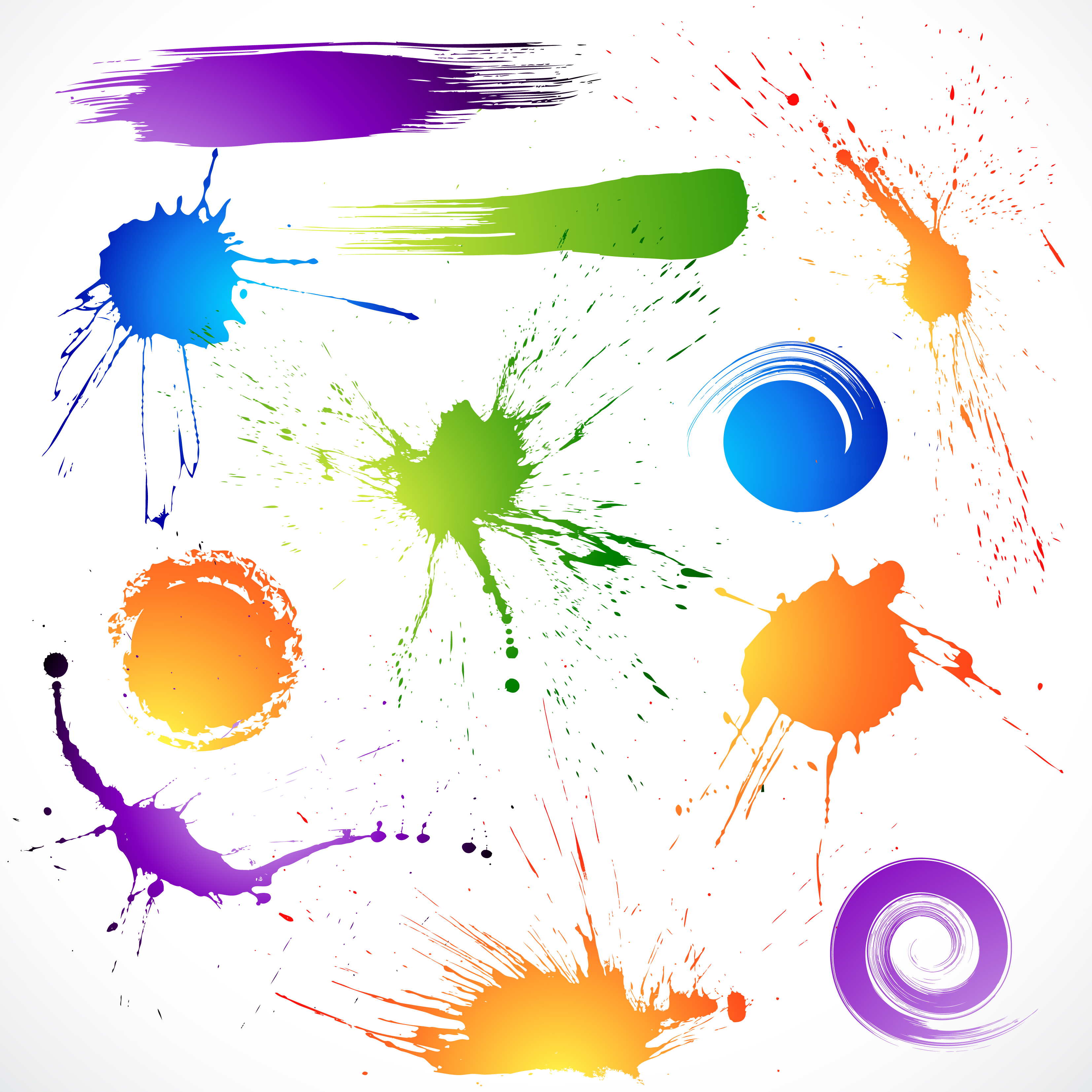 The splash brush effects vector Free Vector / 4Vector