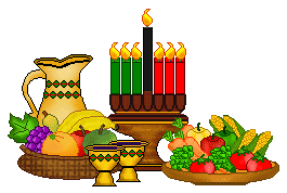 Kwanzaa Clip Art - Kwanzaa Candles, Vegetables, Cups and Pitcher