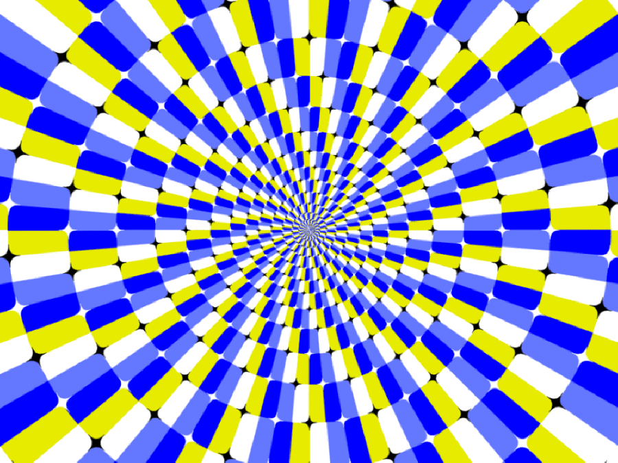 Concentric circle spiral effect, moving bars, bending straight ...