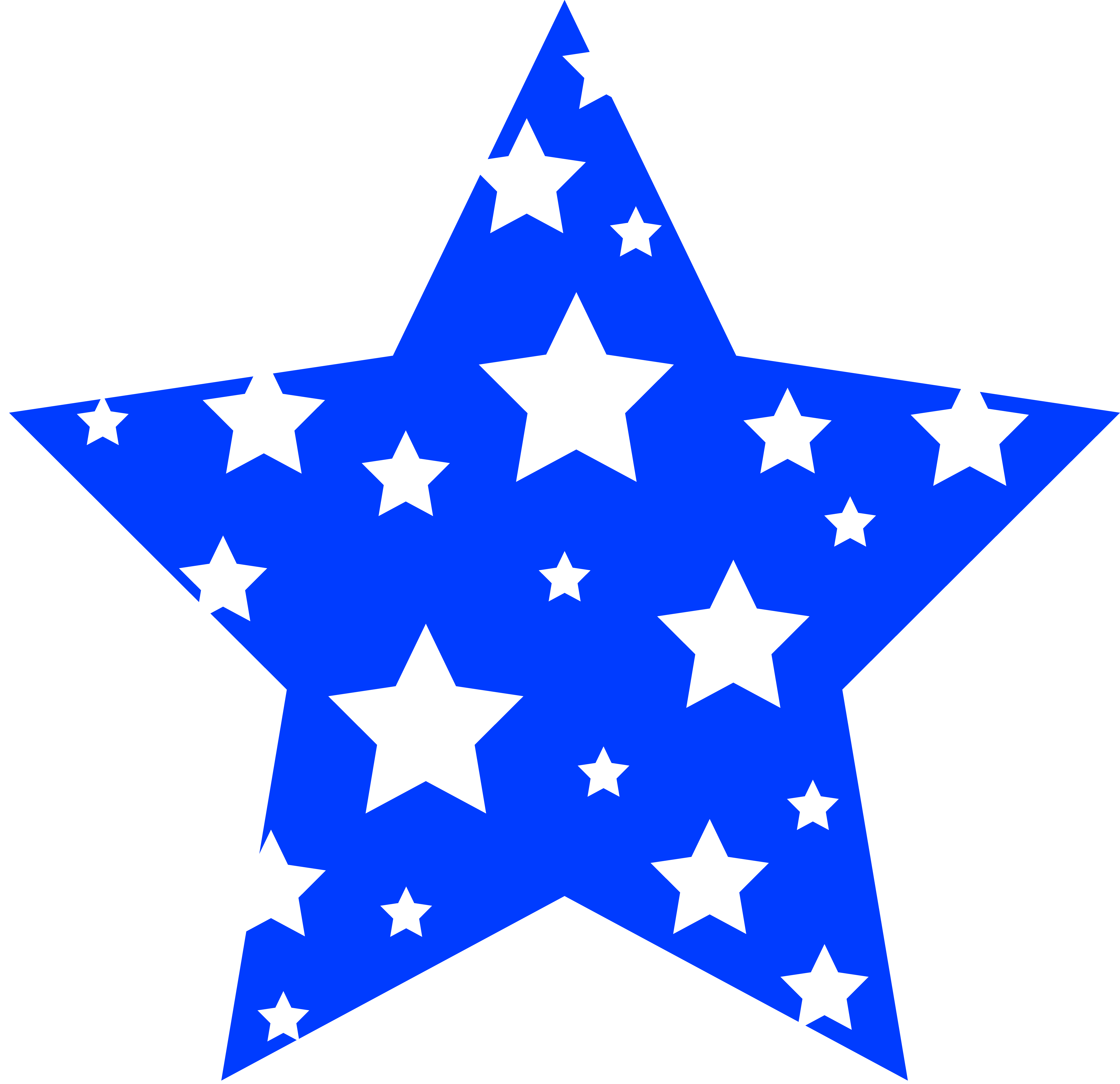 Blue Star Patterned With White - Free Clipart Images