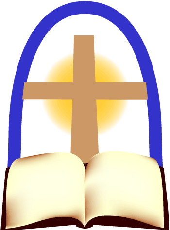 Christian cross and bible clip art