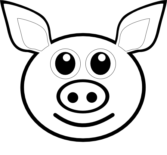 Cartoon Pig Face Clip Art | Mewarnai