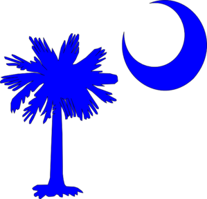 Sc Palmetto Tree Blue Right Side Moon clip art - vector clip art ...