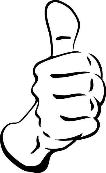 Thumbs Up Outline clip art - vector clip art online, royalty free ...