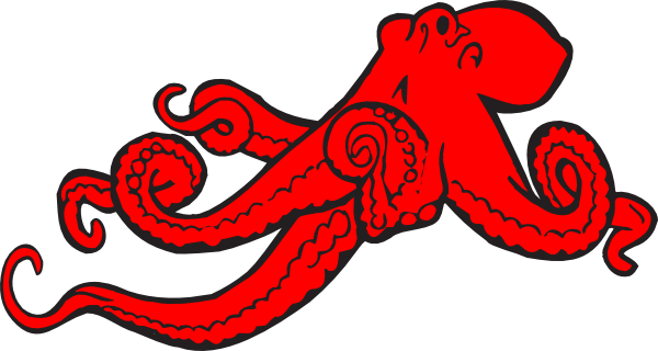 Free Red Octopus Clip Art