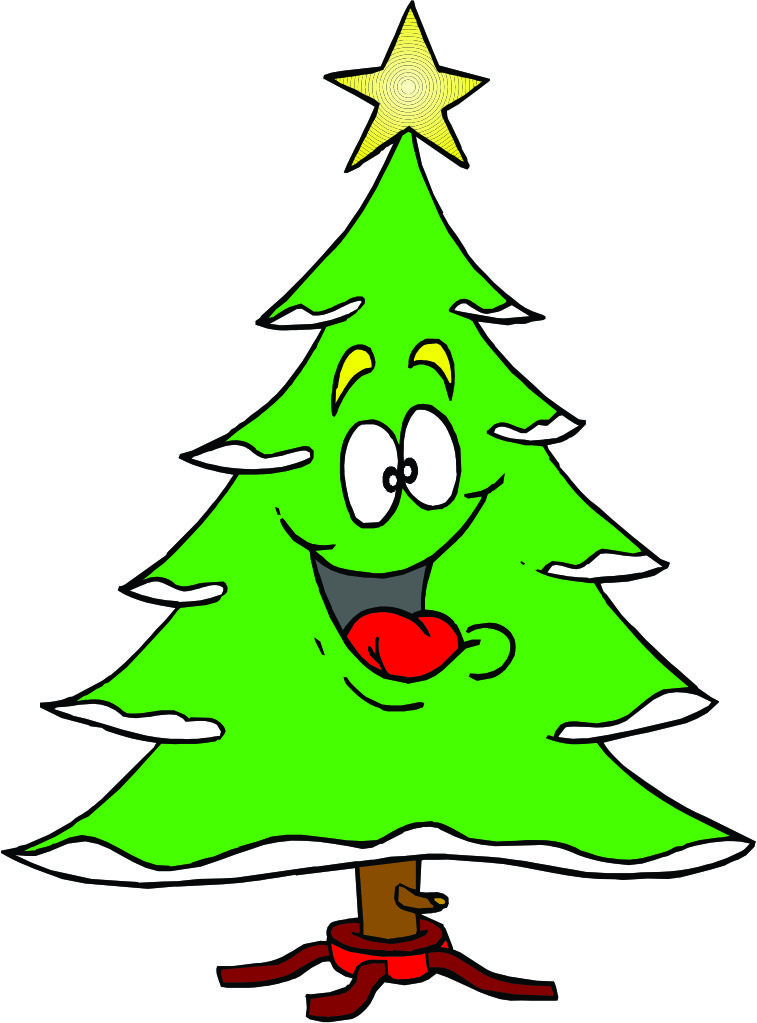 Cartoon Christmas Tree With Gifts