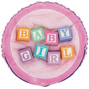 Baby Girl Blocks Baby Shower Foil Balloon 18 ...