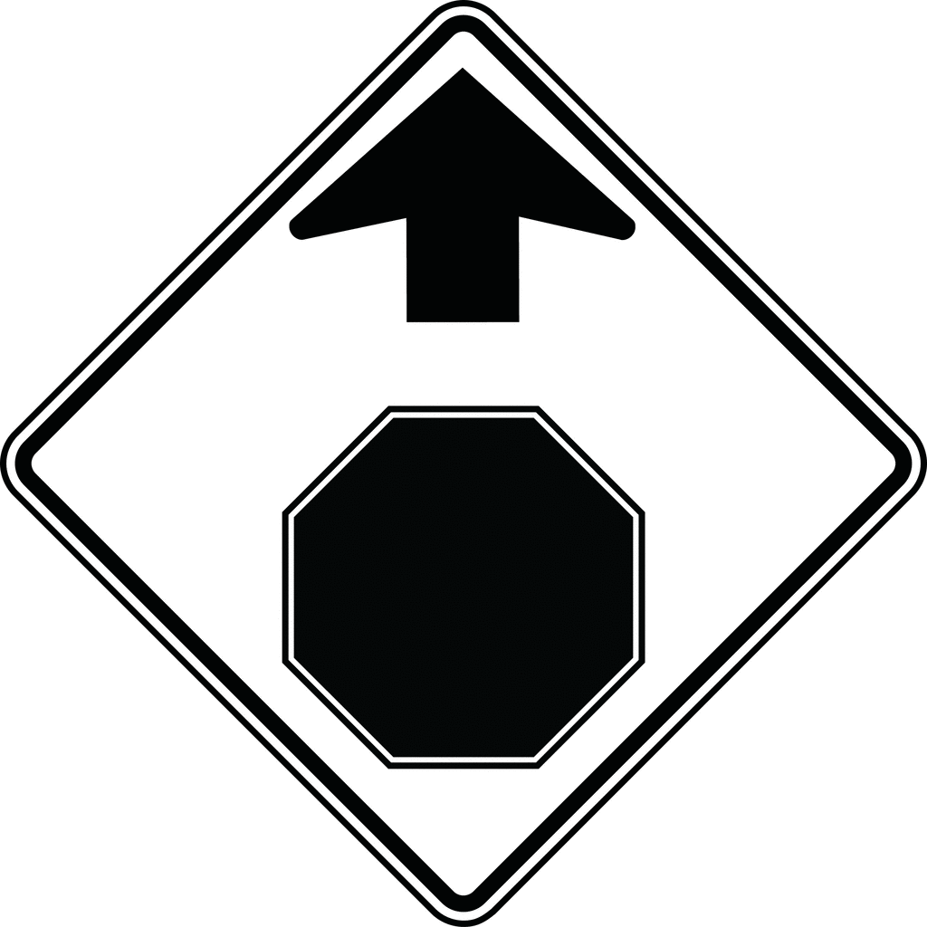 Stop Ahead, Black and White | ClipArt ETC