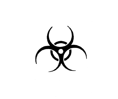 biohazard symbol rubber stamp