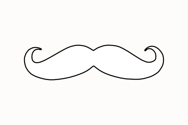 Bold White Mustache Clip Art - vector clip art online ...