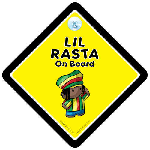 Little Rasta On Board Car Sign / Lil Rasta Car Sign / Baby on ...