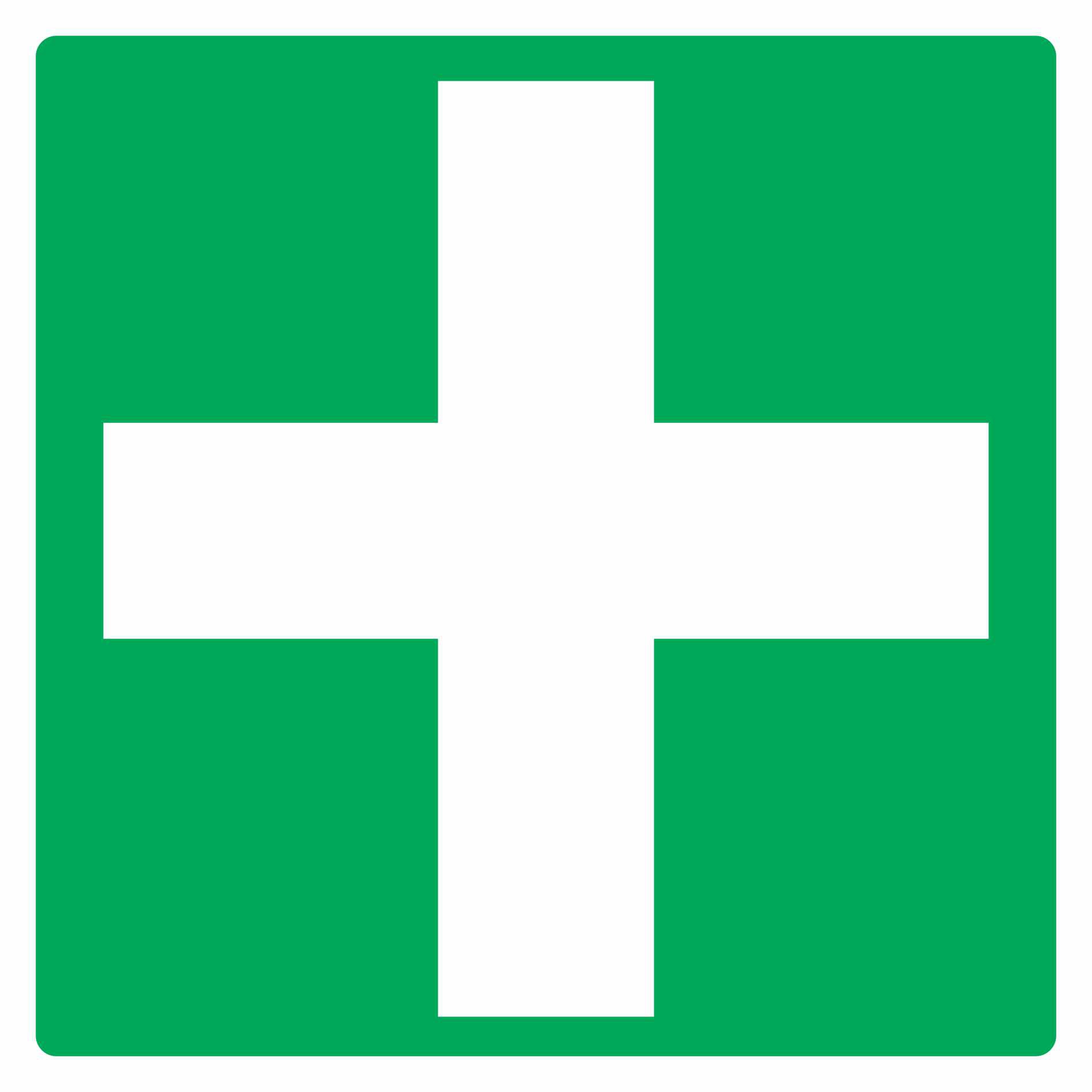 Redfern Labels: First Aid Sign White Cross