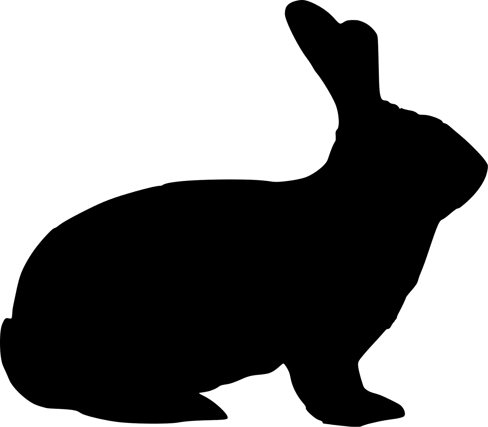 Easter bunny head silhouette clipart