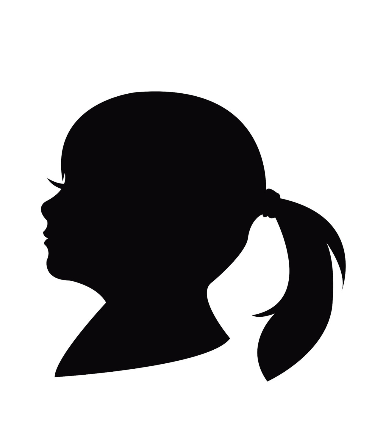Side Face Silhouettes Clipart