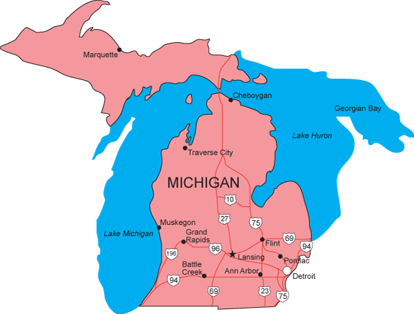 MI Map - Michigan State Map