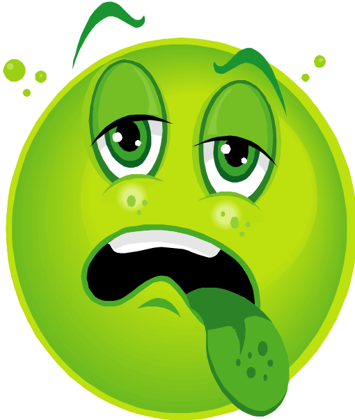 Green Sick Smiley-face Clipart