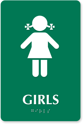 Girls Bathroom Signs | Kids Bathroom Signs